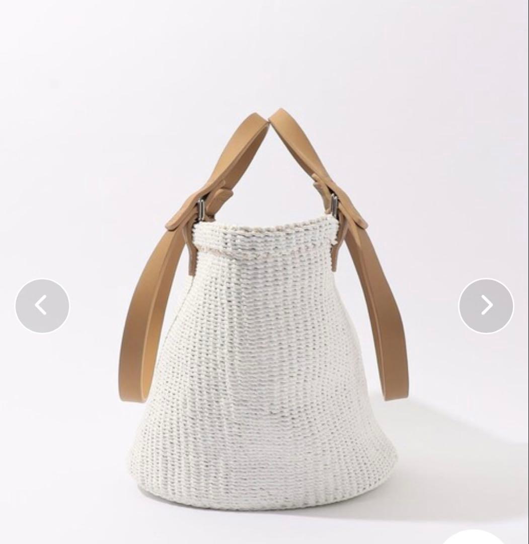 ちゃー Bucket Baggage ホワイトバケットバッグ