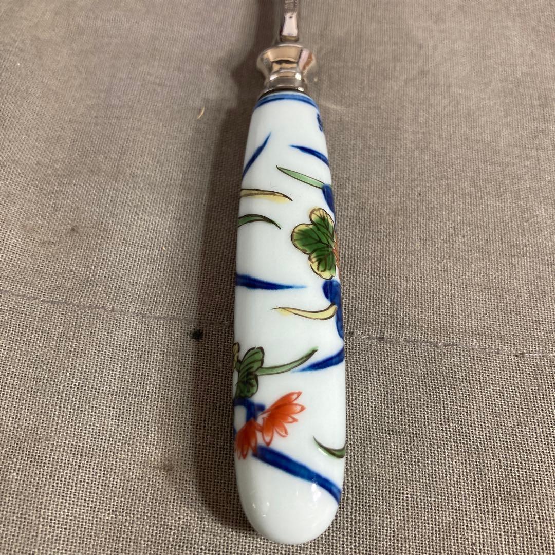 【源右衛門】古伊万里の伝統　名窯　舘林源右衛門作　古伊万里菊絵　スプーン六本揃