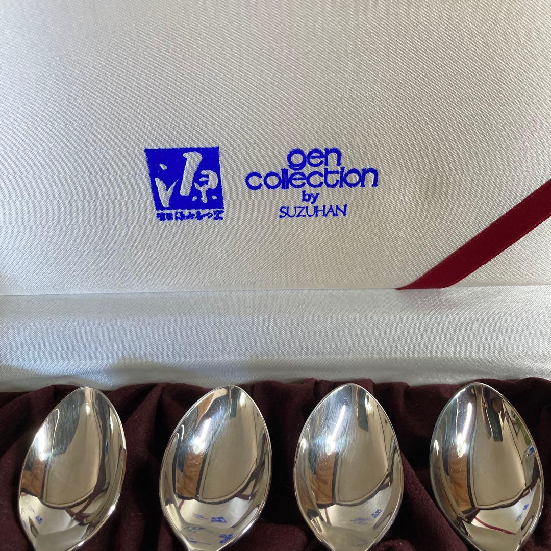 【源右衛門】古伊万里の伝統　名窯　舘林源右衛門作　古伊万里菊絵　スプーン六本揃