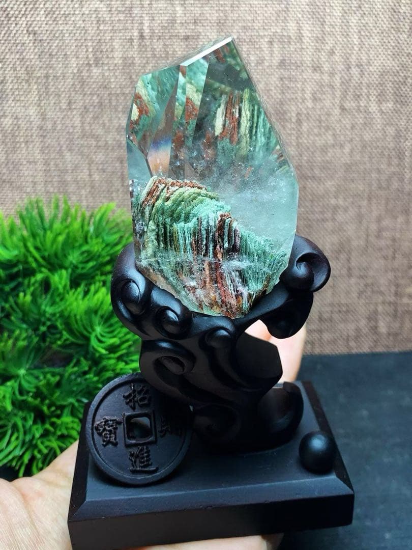 ⭐︎【天然】グリーン ガーデン クォーツ 置物 132g