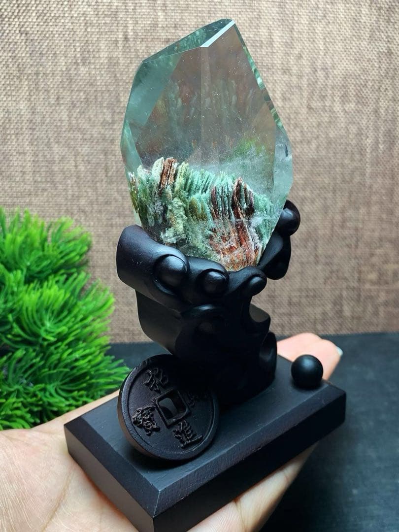 ⭐︎【天然】グリーン ガーデン クォーツ 置物 132g