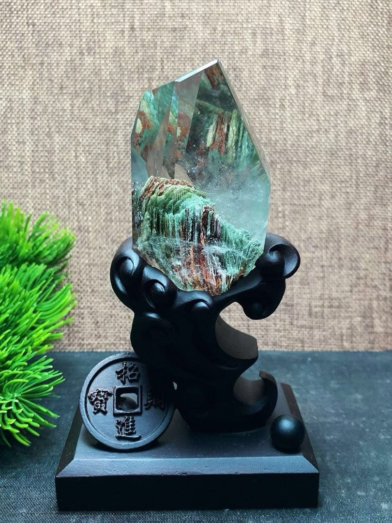⭐︎【天然】グリーン ガーデン クォーツ 置物 132g