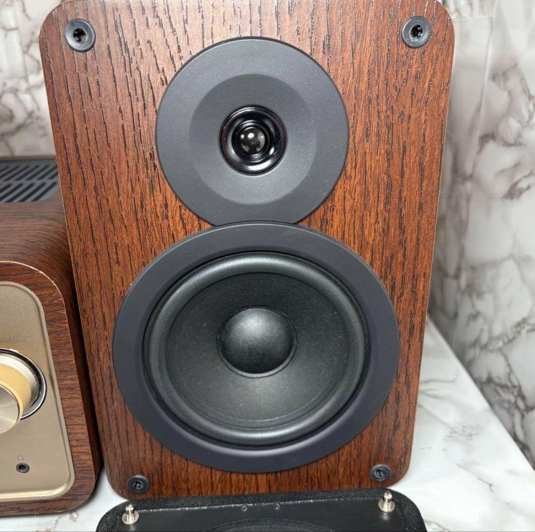 美品　SMC-300BT 真空管ハイブリッドアンプ搭載 ステレオ　木目　ブラウン