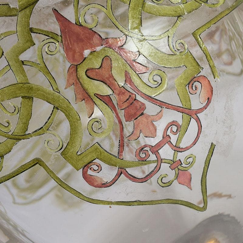 アンティーク　ガラス工芸　風景図　花瓶　C　9410