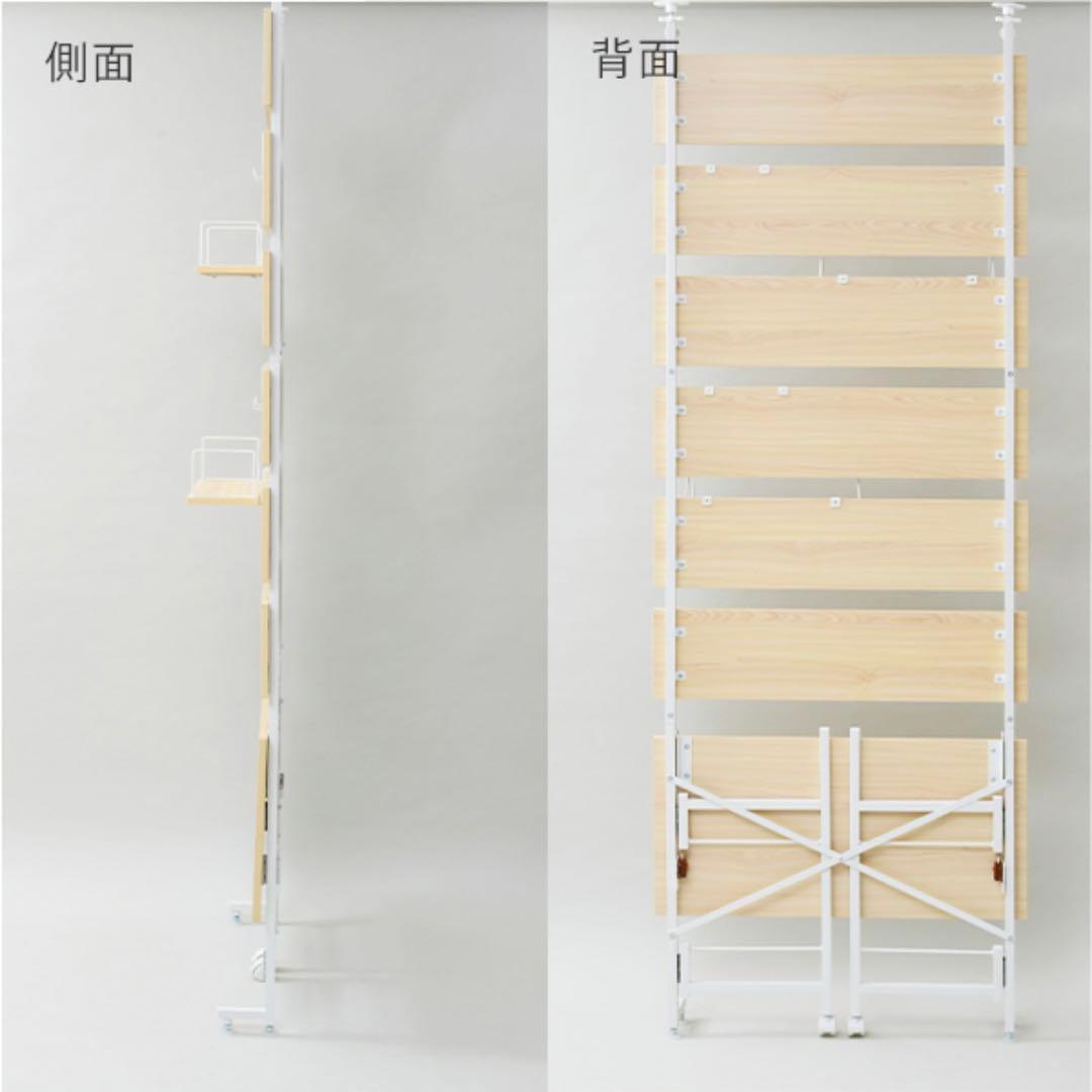 【新品未開封】突っ張り壁面折りたたみデスクラック ウッドナチュラル