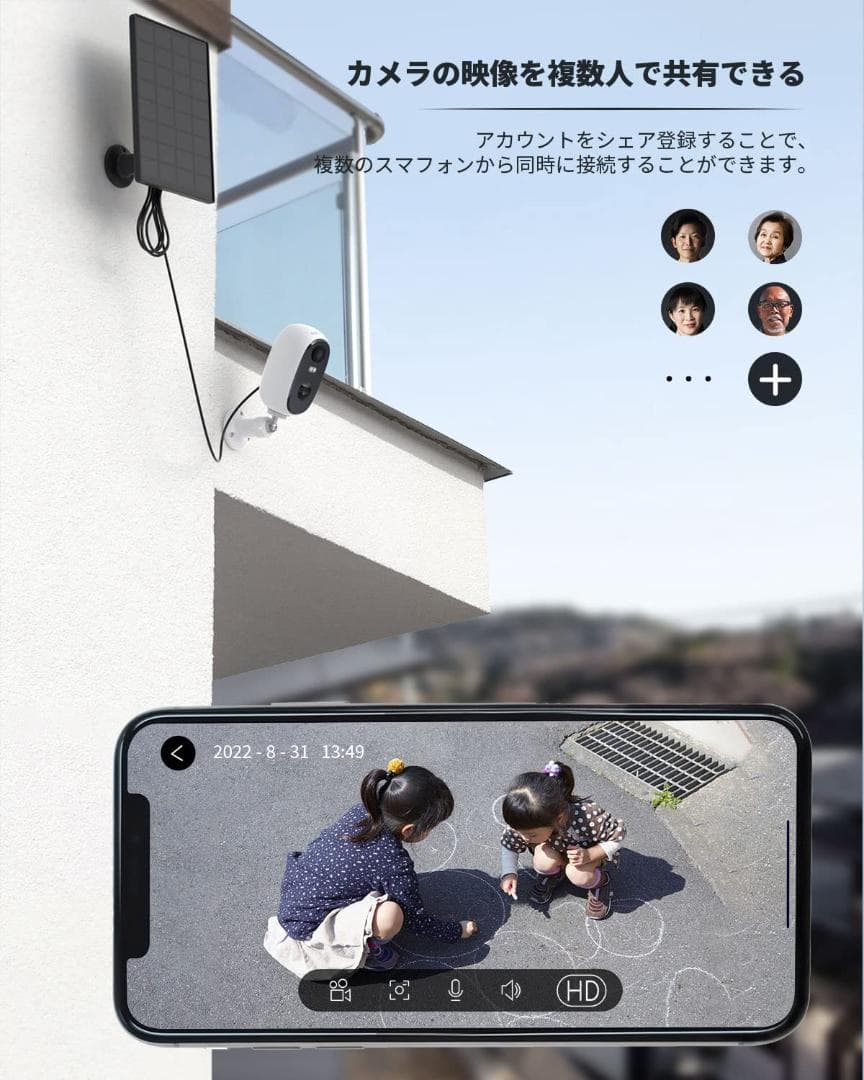 300万画素 太陽光充電防犯カメラ