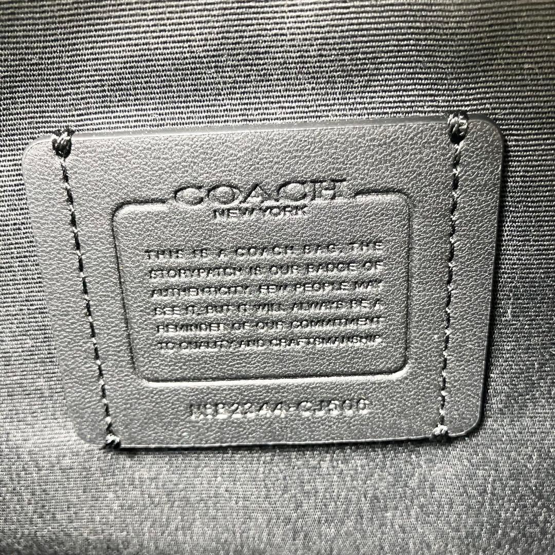 【未使用】COACH＊ボディバッグ シグネチャー チャコール PVC