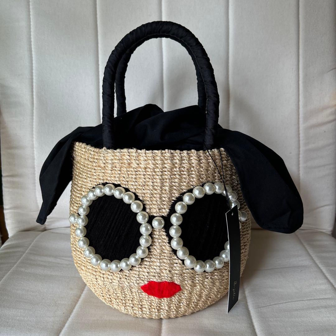 ★新品タグ付★【a-jolie-】アジョリー　かごバッグ　パールサングラス