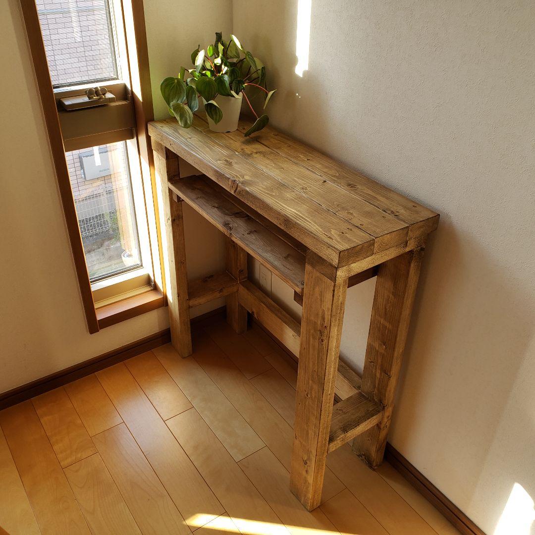 80×27棚つきカウンターテーブル　ジャコビーン　ハイテーブル