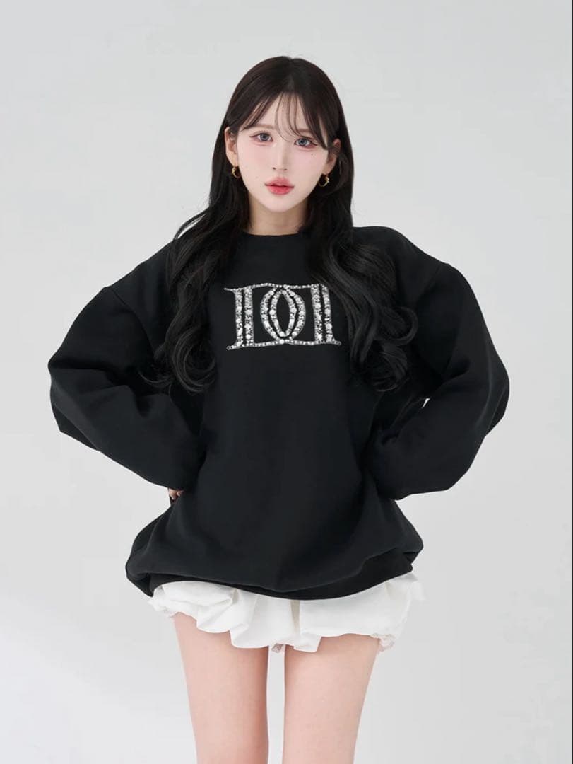 新品・未開封♡Darich♡DDロゴビジュースウェットプルオーバー　BLK