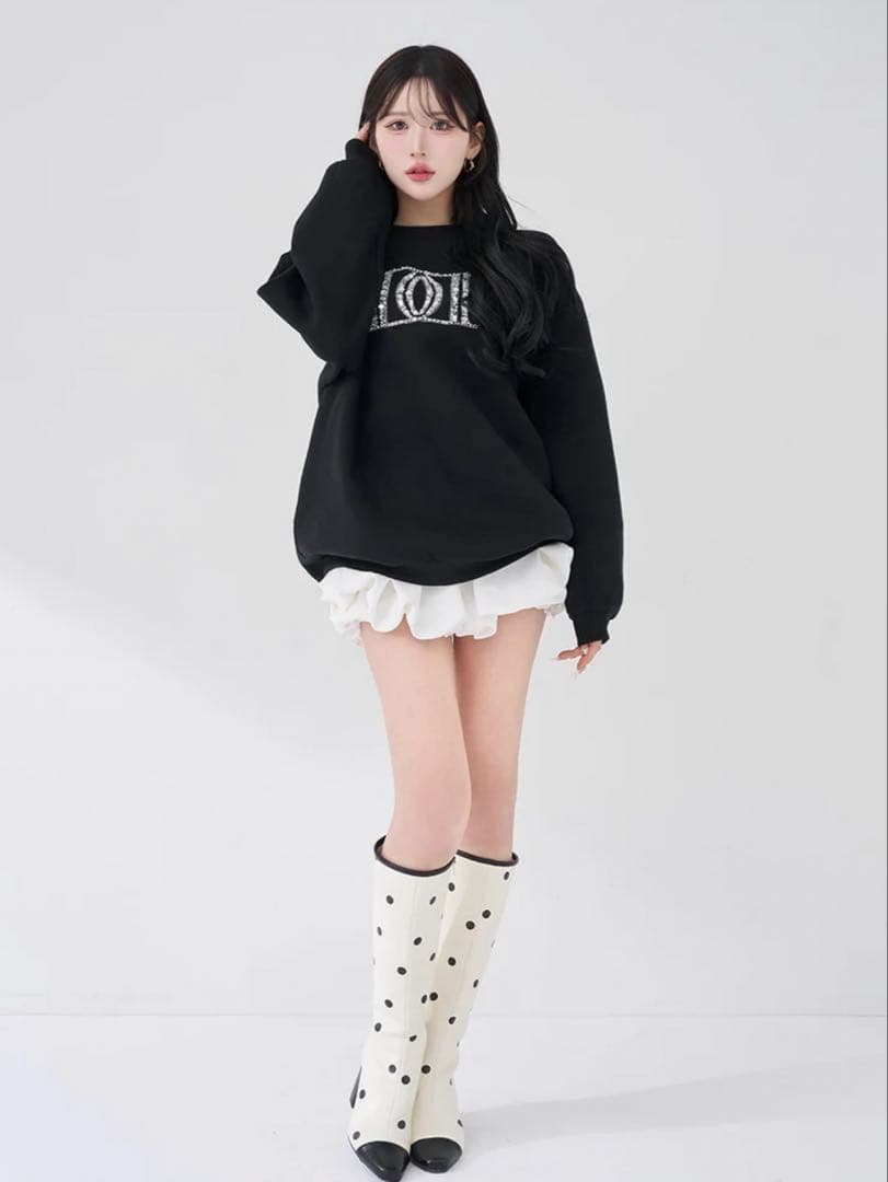 新品・未開封♡Darich♡DDロゴビジュースウェットプルオーバー　BLK