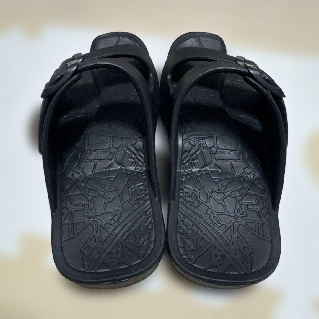 【美品】ラクバキ イージーサンダル ラップ ブラック S~23.0cm