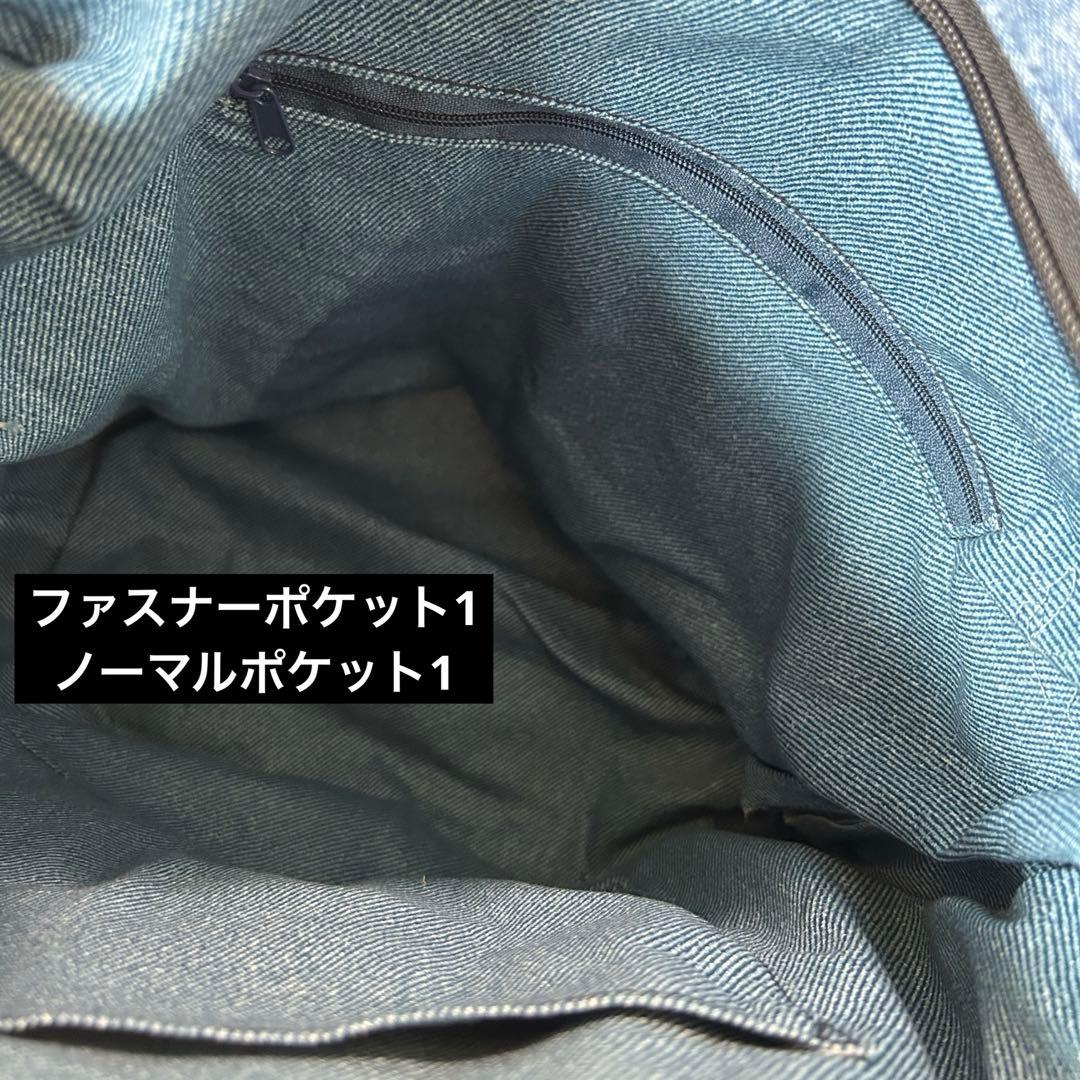 黒*猫様 デニムリメイク　3waybag リュック　トート　ショルダー　レオパ