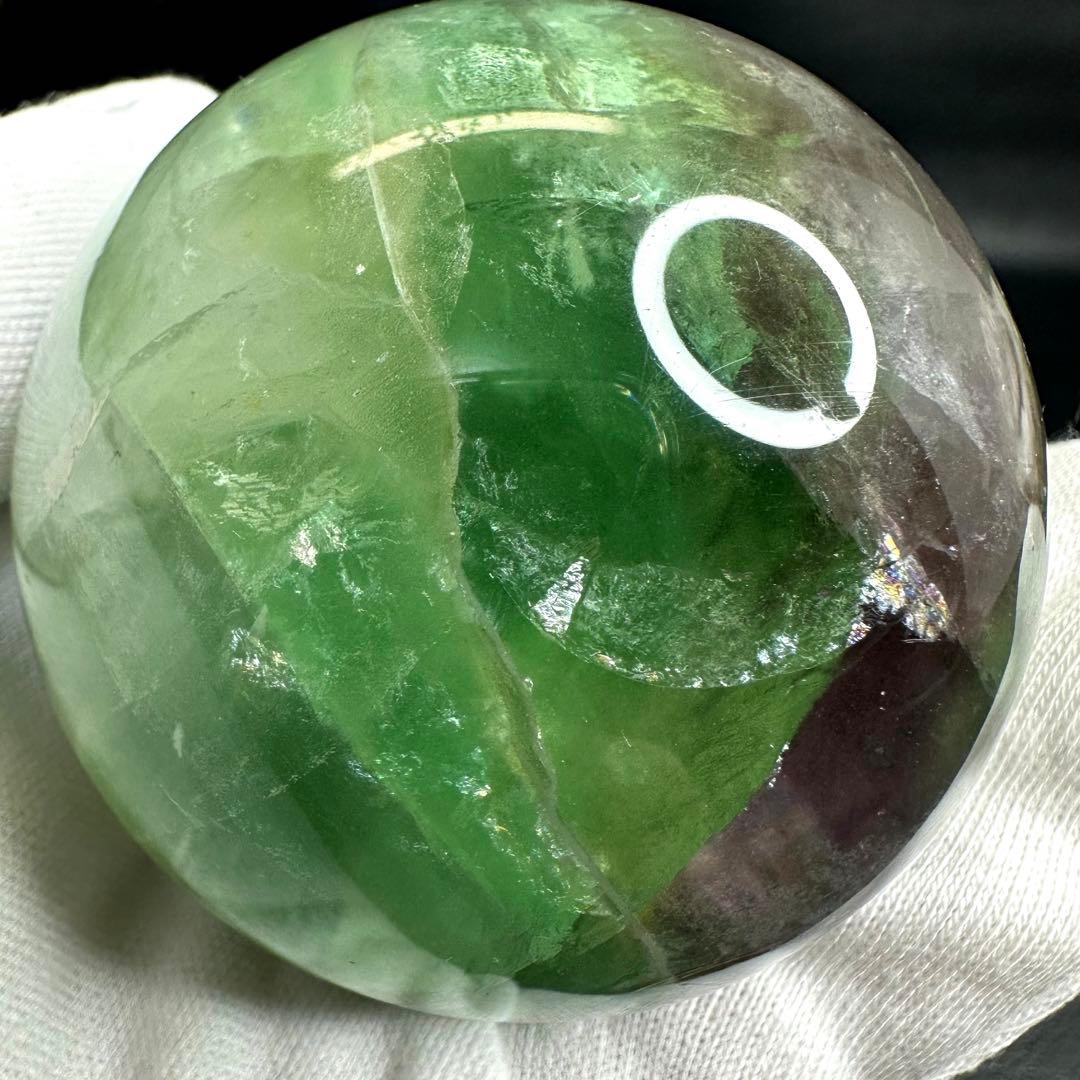 レインボー☆フローライト 丸玉☆ 癒しパワーパワーストーン☆天然石　原石A727