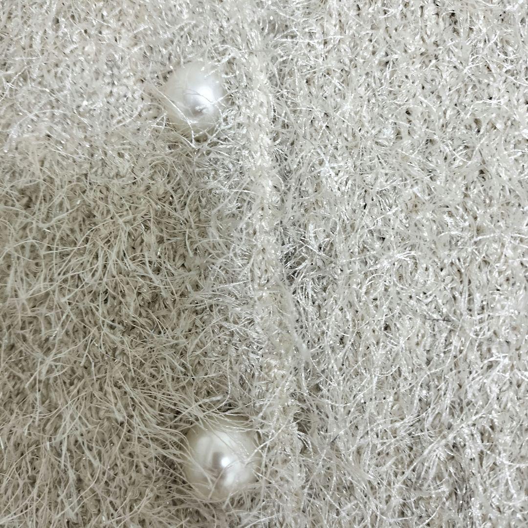 新品同様NOLLEY'Sノーリーズ2024SSラメVネックフリンジカーディガン