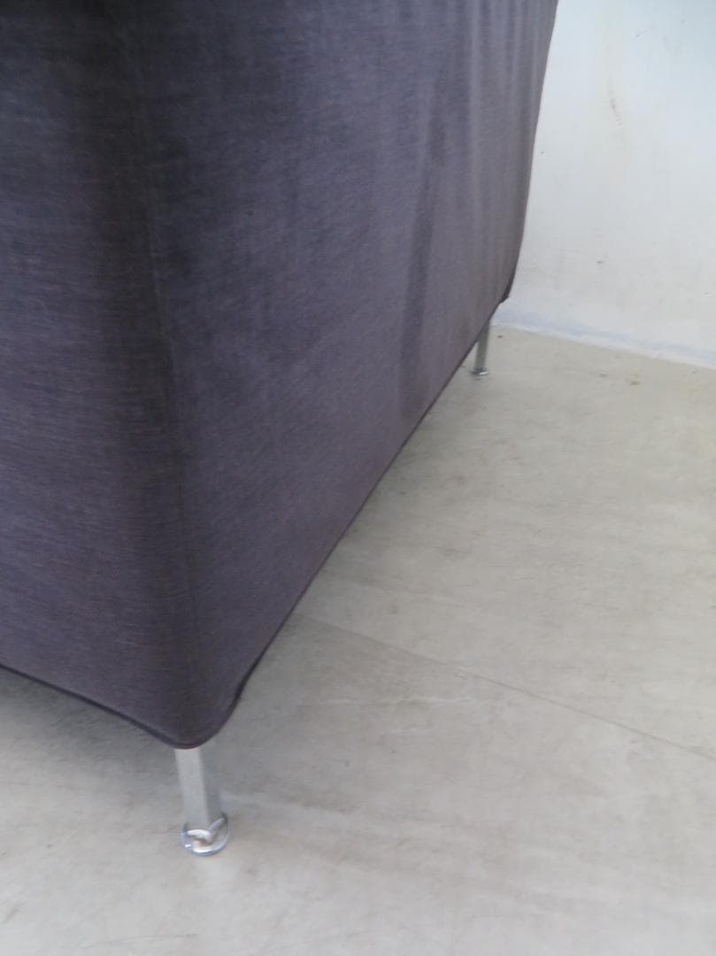 美品■カッシーナ■BOX2人掛けワイドソファ■名作■フェザー■ナス紺■69.6万