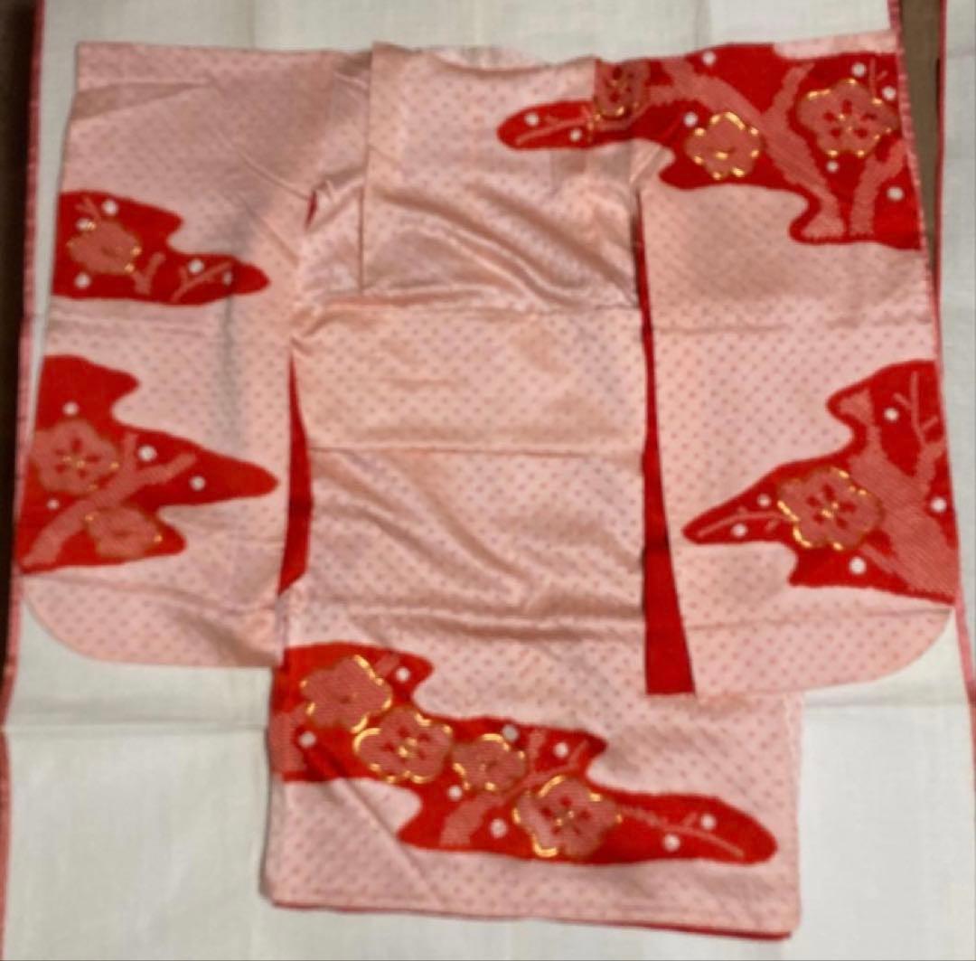 超豪華　七五三着物フルセット　着物被布長襦袢半襟付総絞り染め分け金糸3歳着物