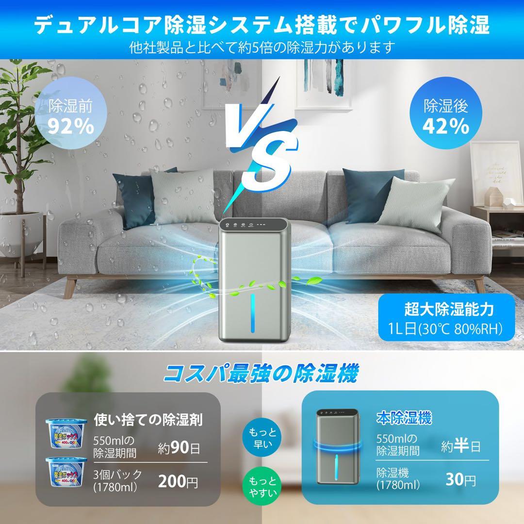 11,580円の品❤️除湿機⭐️強力除湿⭐️空気清浄⭐️衣類乾燥⭐️タイマー