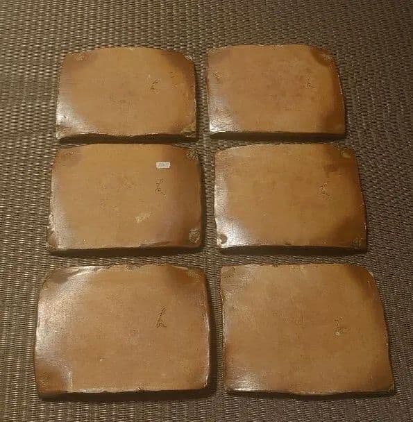 唐津焼 松尾友文　黒唐津 角皿 6枚