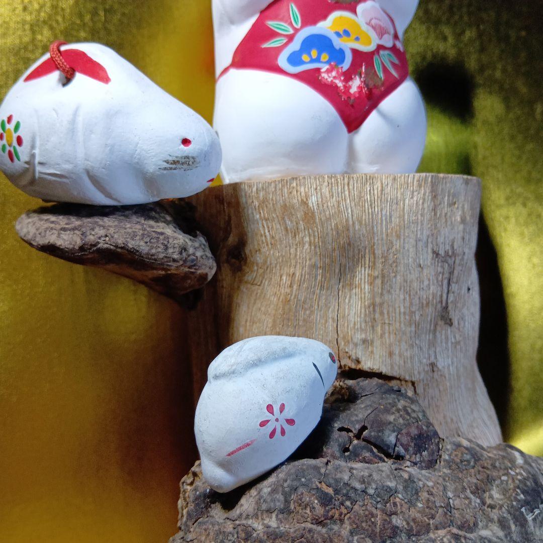 ウサギの置物 陶器製 インテリア