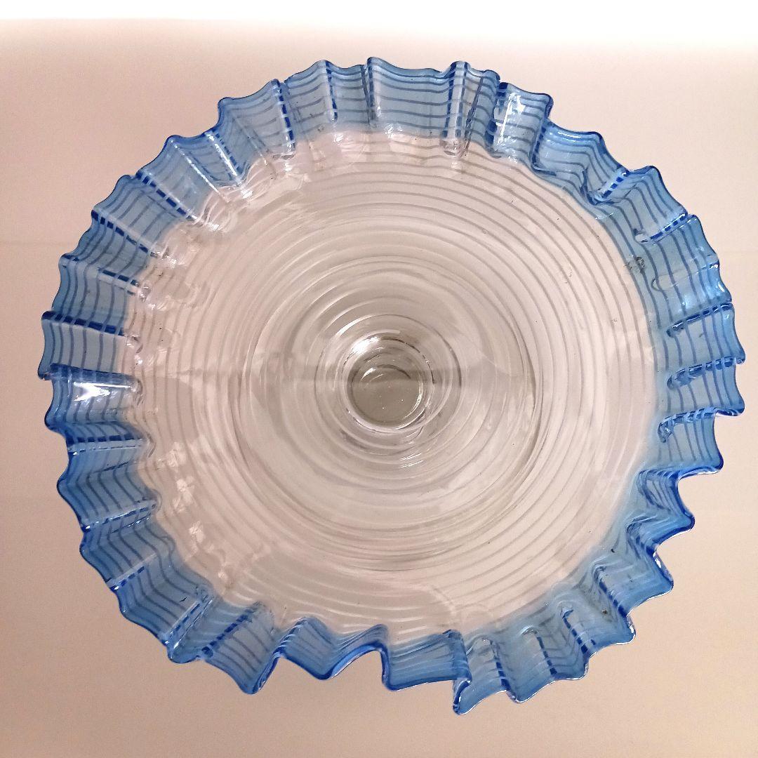 和製ガラス コンポート 糸巻き　美品