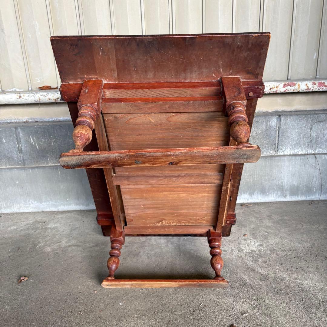 C4 昭和レトロ 古家具 無垢材 文机 木製座卓 引き出し付き ちゃぶ台 お経台