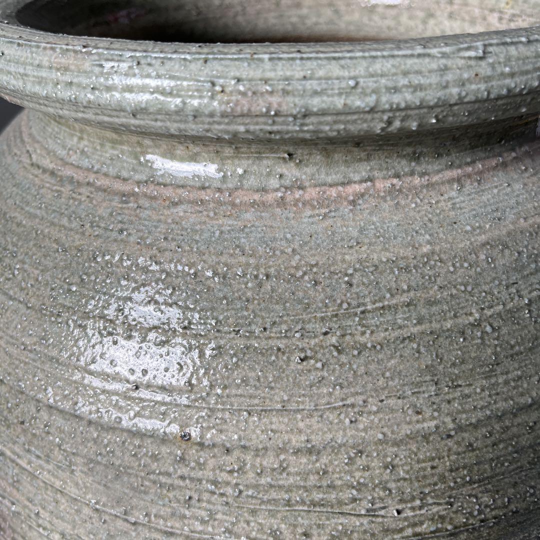 信楽焼傘立て  緑釉壺型 高さ５３cm