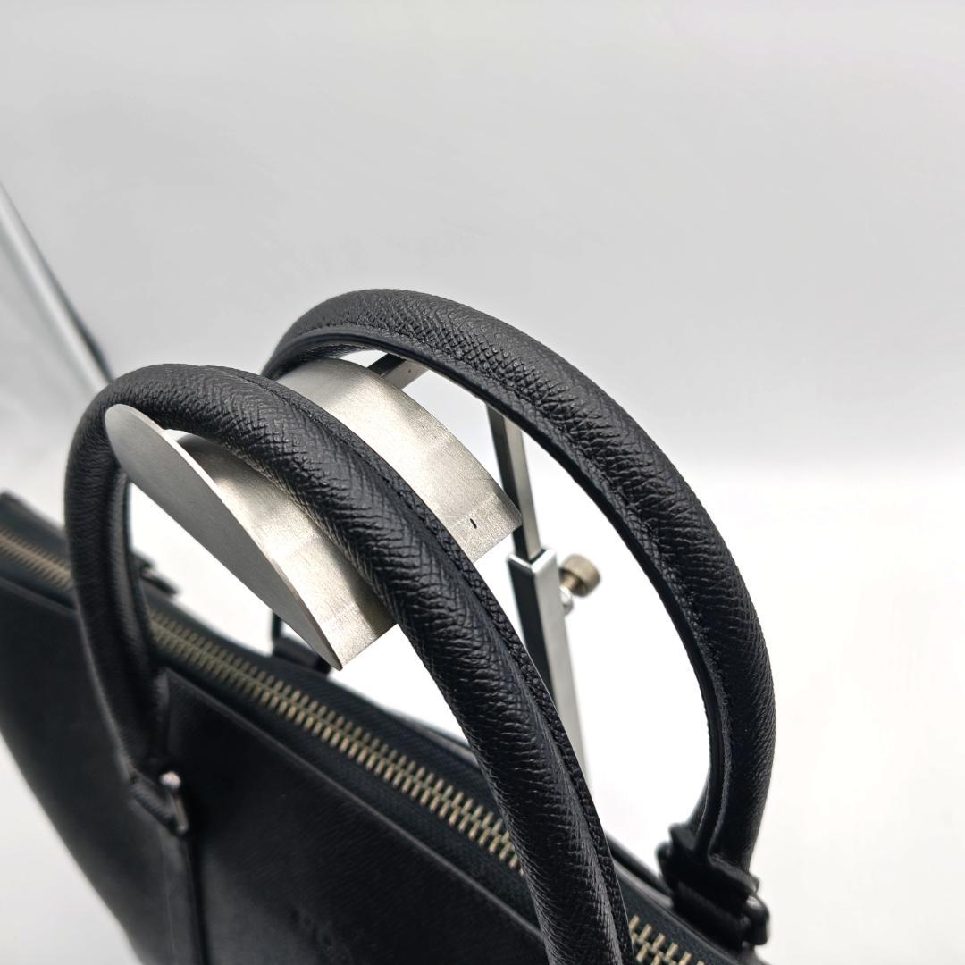 現行/極美品 コーチ ビジネスバッグ 2way 自立 A4可 ブラック レザー