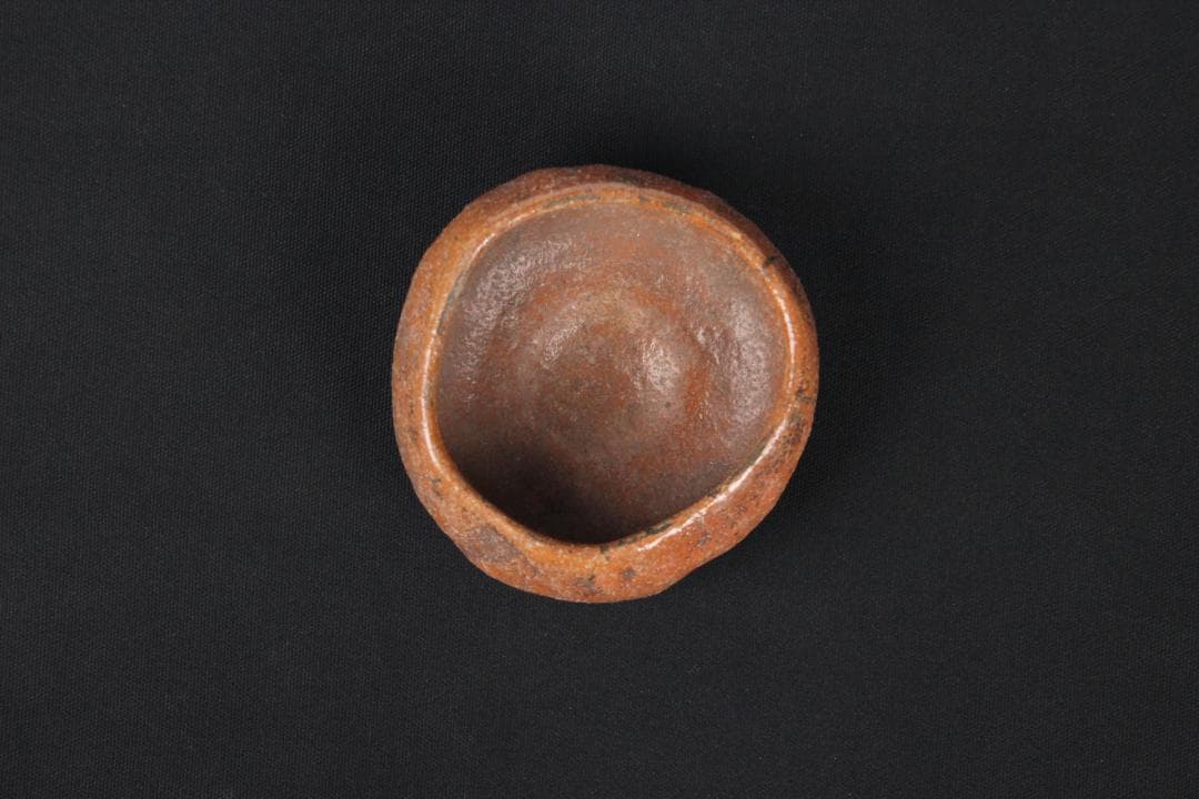 楽焼　焼締茶碗　花押款　時代物　抹茶碗　茶道具 仕覆付 EN5-20