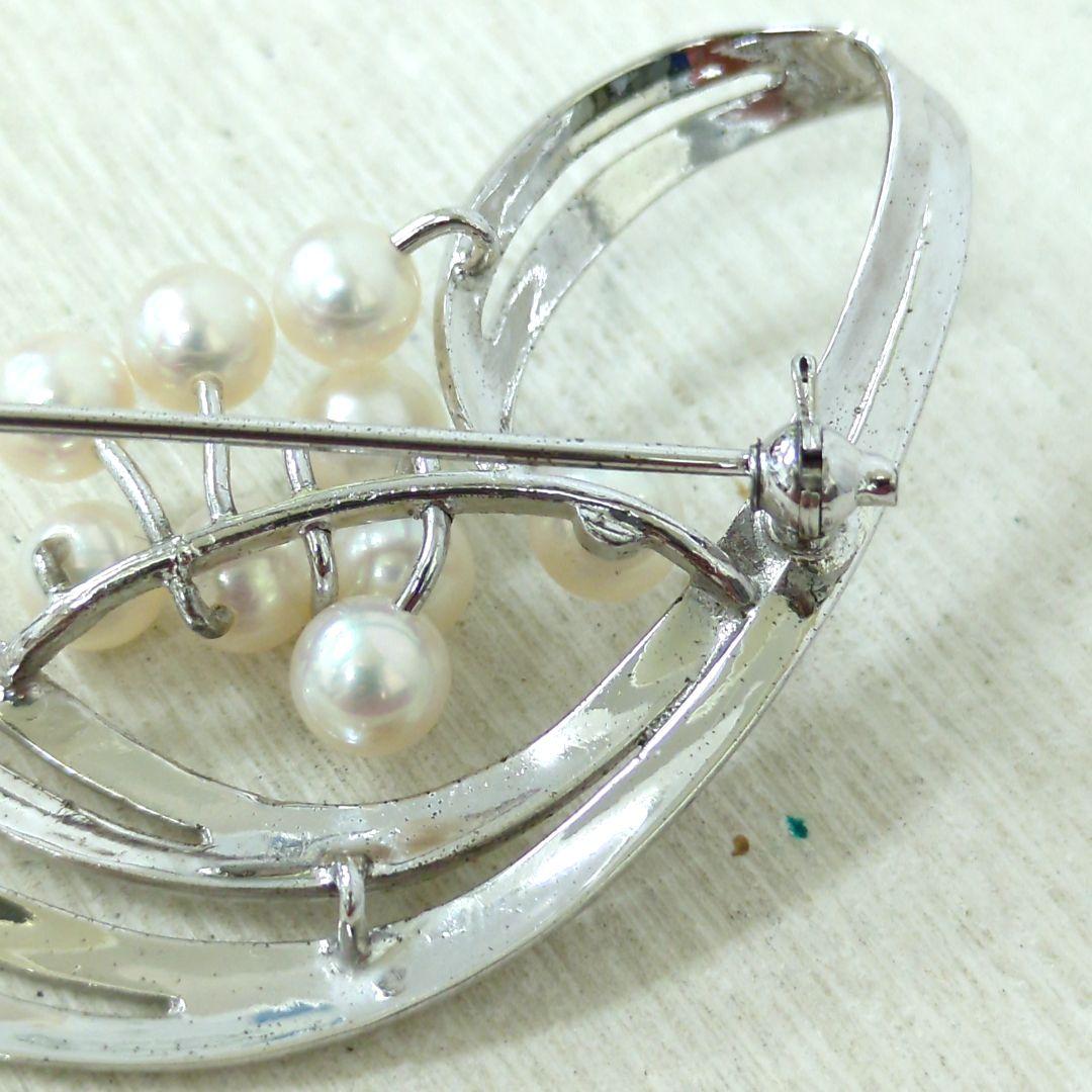 MIKIMOTO ミキモト パール 9粒 シルバー ブローチ