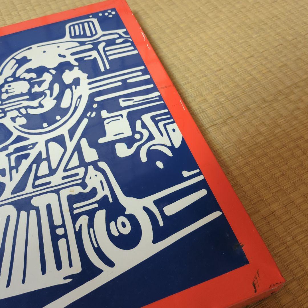 ヘッドライト大型ホーロー看板　50年代復刻レプリカ?　ビンテージ　ブリキ