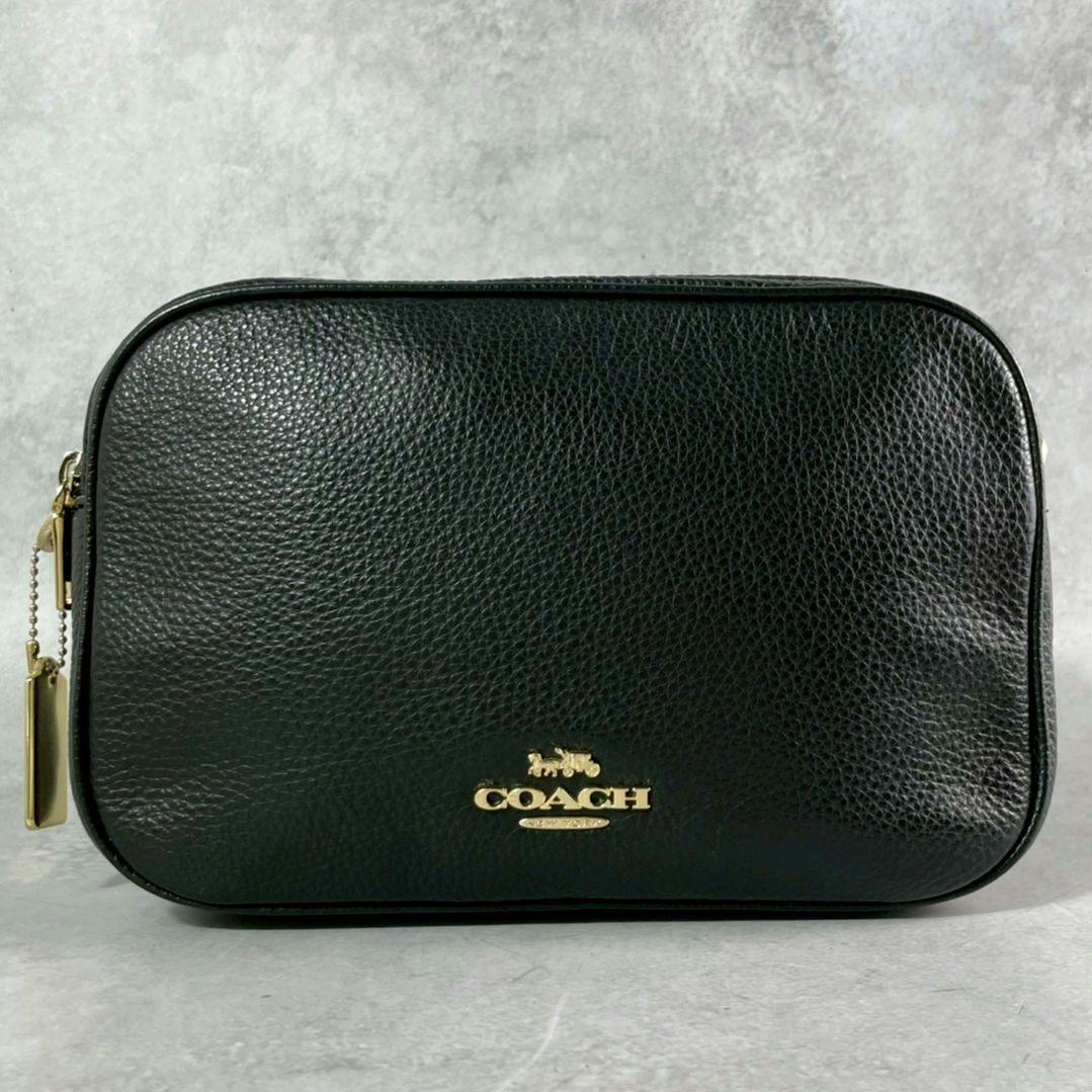 極美品 コーチ ジェス 2way ショルダーバッグ ダブルジップ レザー 黒