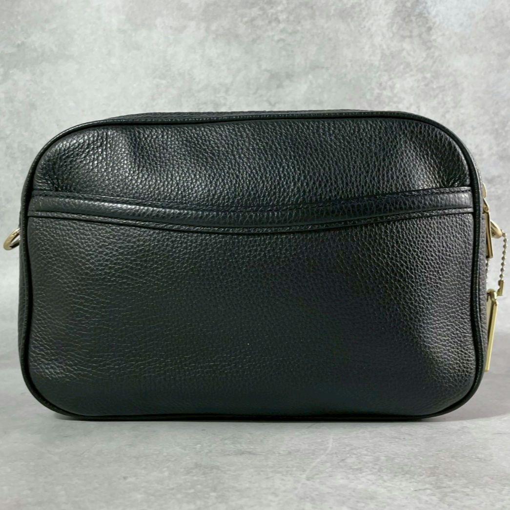 極美品 コーチ ジェス 2way ショルダーバッグ ダブルジップ レザー 黒