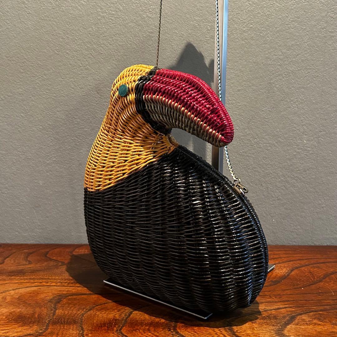 【匿名配送】SERPUI 鳥型 かごバッグ オウム チェーンストラップ 夏バッグ