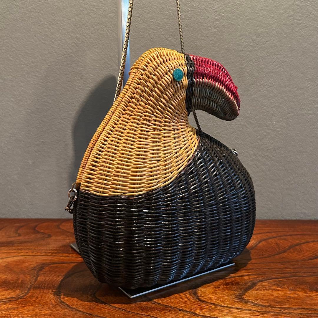 【匿名配送】SERPUI 鳥型 かごバッグ オウム チェーンストラップ 夏バッグ