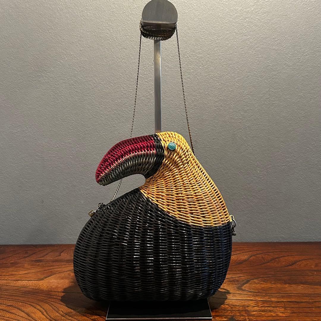 【匿名配送】SERPUI 鳥型 かごバッグ オウム チェーンストラップ 夏バッグ