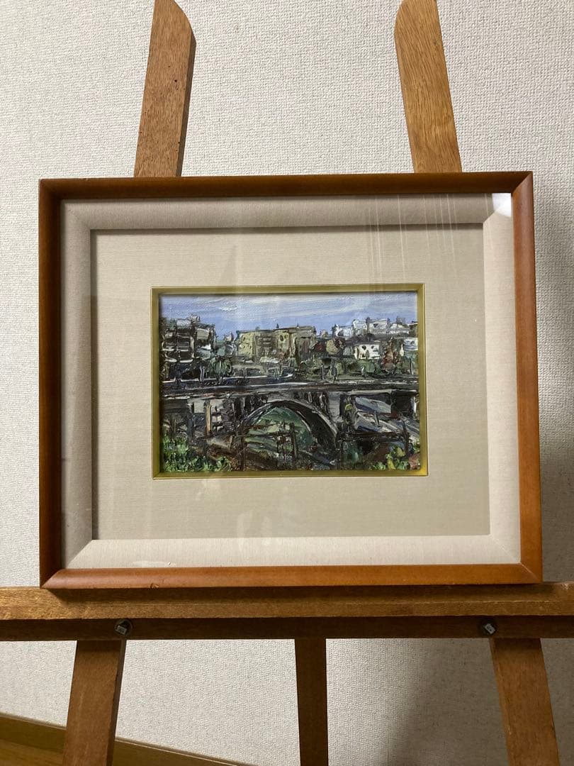 油彩　油絵　風景画　お茶の水(聖橋)　<林麗莉(林香君)> 直筆サイン　ＳＭ号