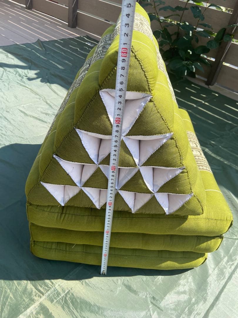 【ナナマフタページ】タイ　三角枕　お昼寝枕　ブルー・グリーン系