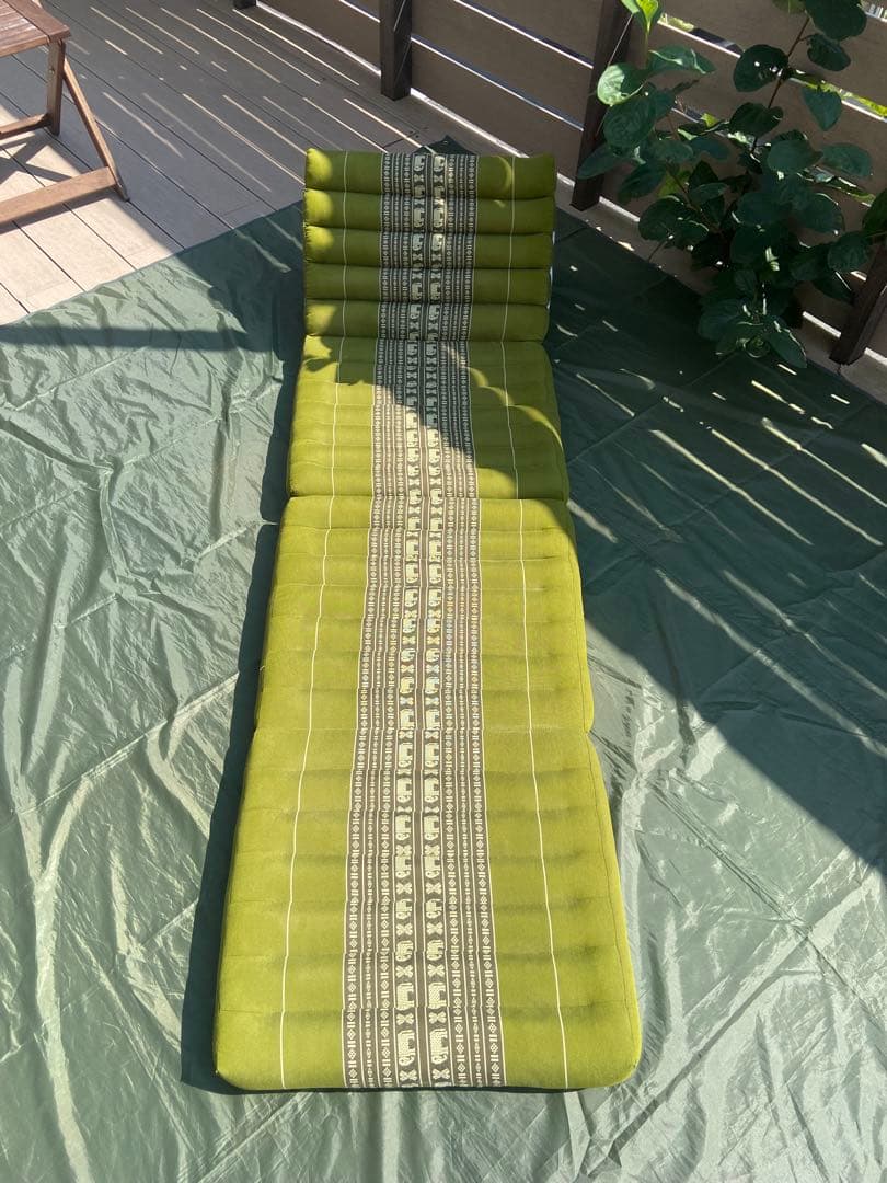 【ナナマフタページ】タイ　三角枕　お昼寝枕　ブルー・グリーン系