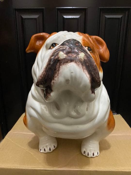 イタリア製　陶器　置物　ブルドッグ？　犬