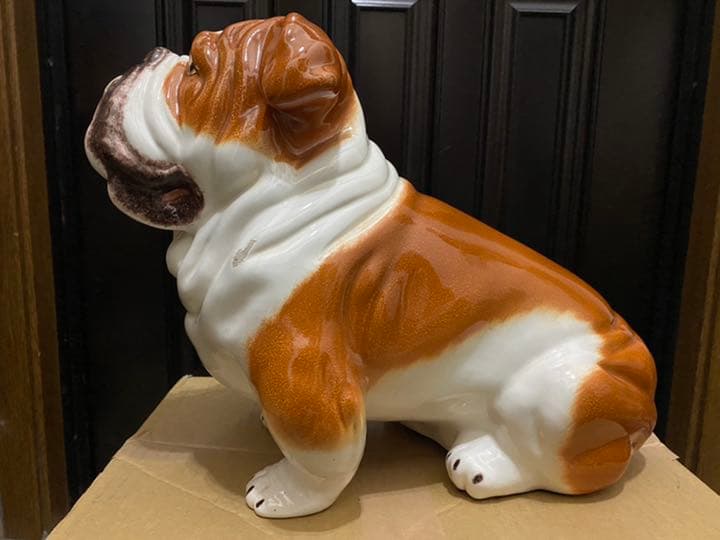 イタリア製　陶器　置物　ブルドッグ？　犬