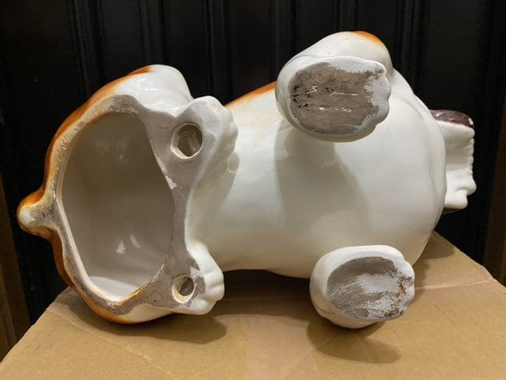 イタリア製　陶器　置物　ブルドッグ？　犬