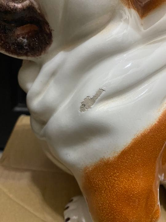イタリア製　陶器　置物　ブルドッグ？　犬