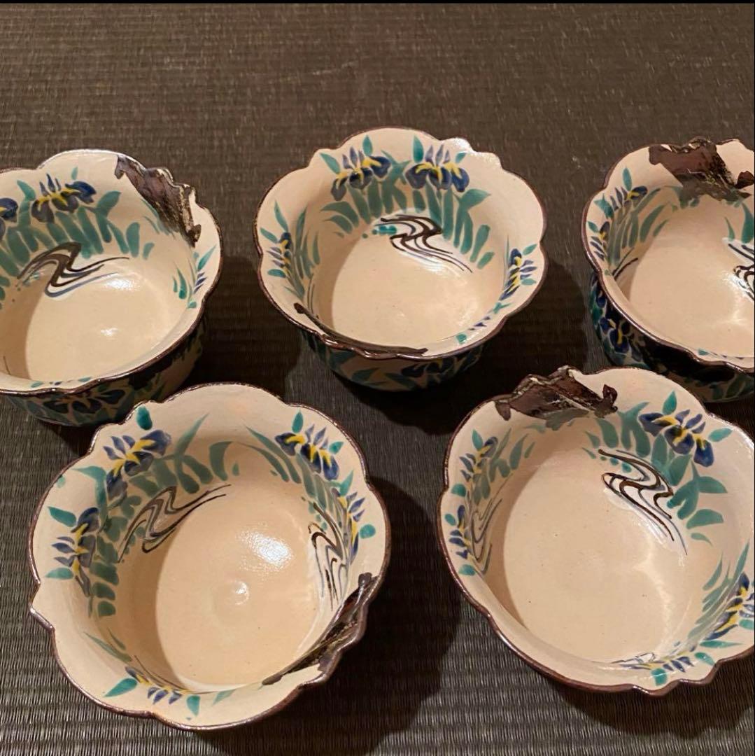 乾山写菖蒲15客　藤の花向付15客京焼 チロンマ