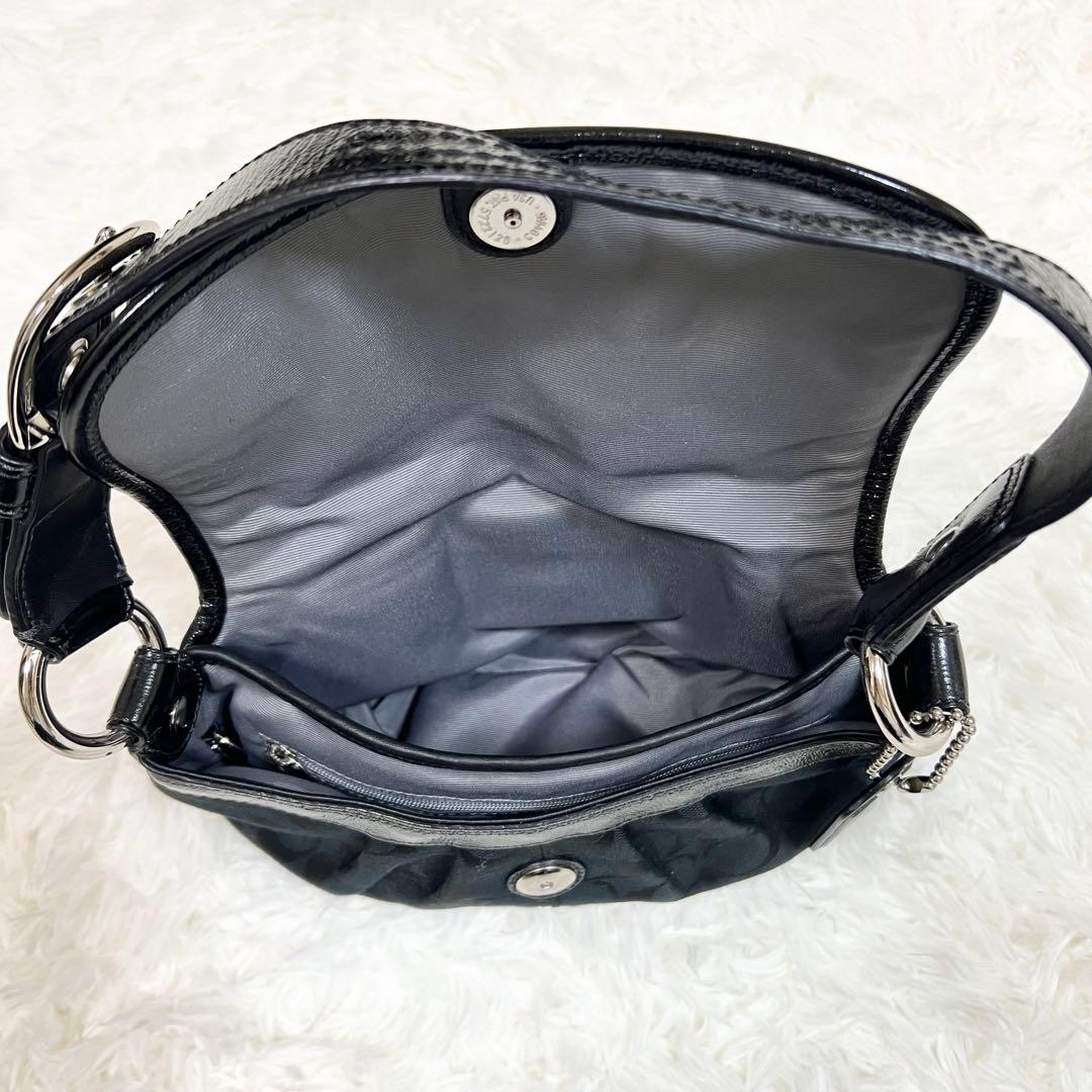 COACH コーチ ワンショルダーバッグ ハンドバッグ シグネチャー ブラック