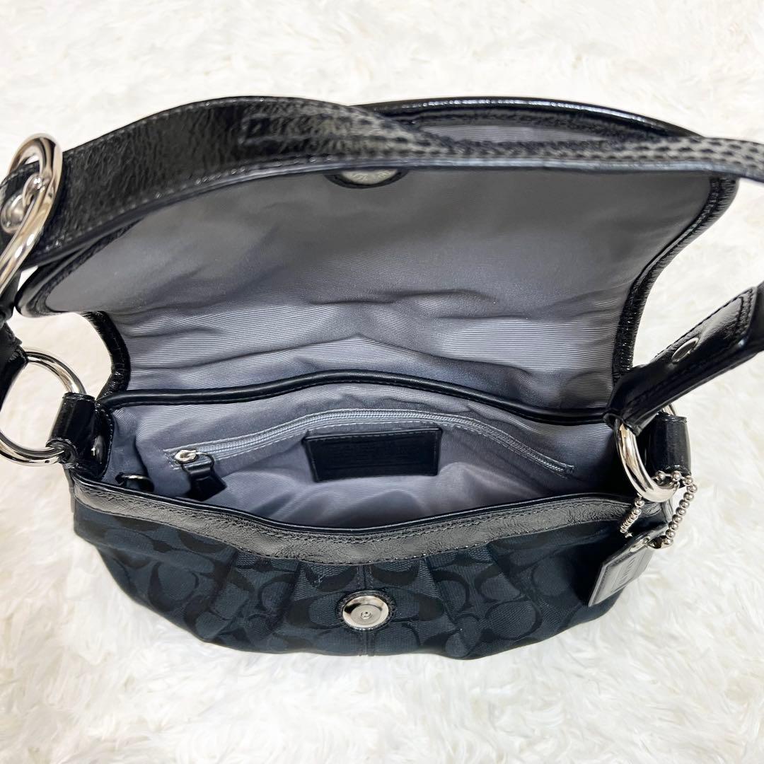 COACH コーチ ワンショルダーバッグ ハンドバッグ シグネチャー ブラック