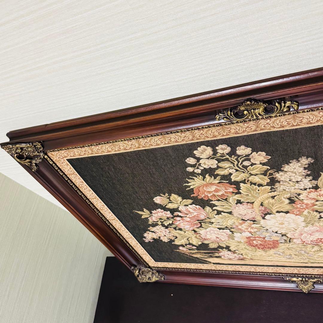 アンティーク額縁　ゴブラン織り タペストリー イタリア製 絵画 132x85