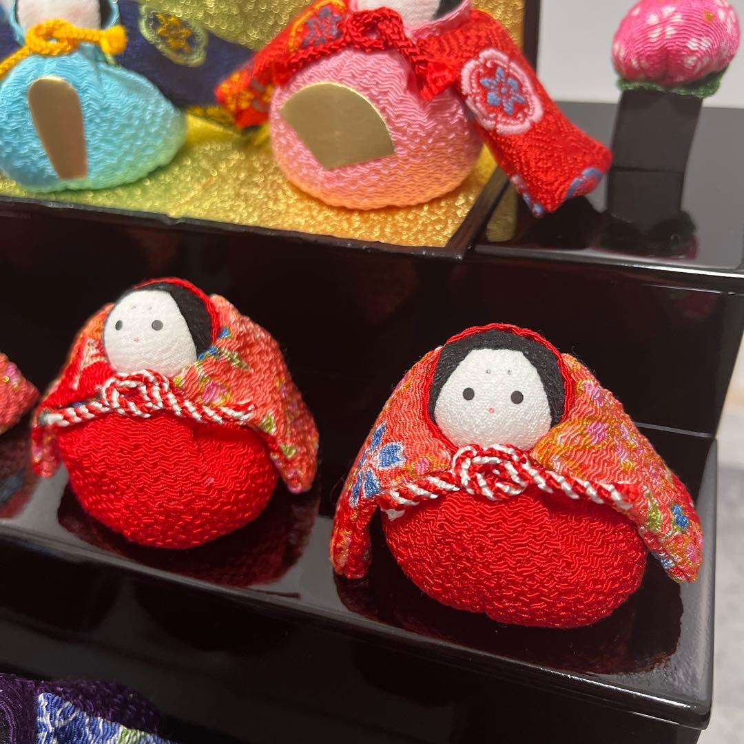 ちりめん細工 お手玉 雛人形 4段 オルゴール付き