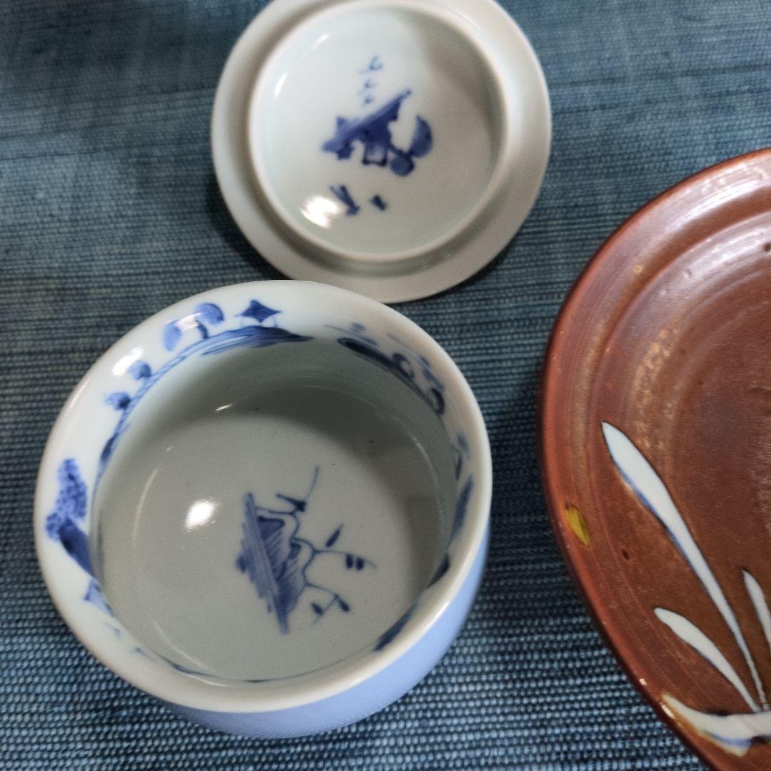 貴祥窯蓋付き湯呑みと中皿