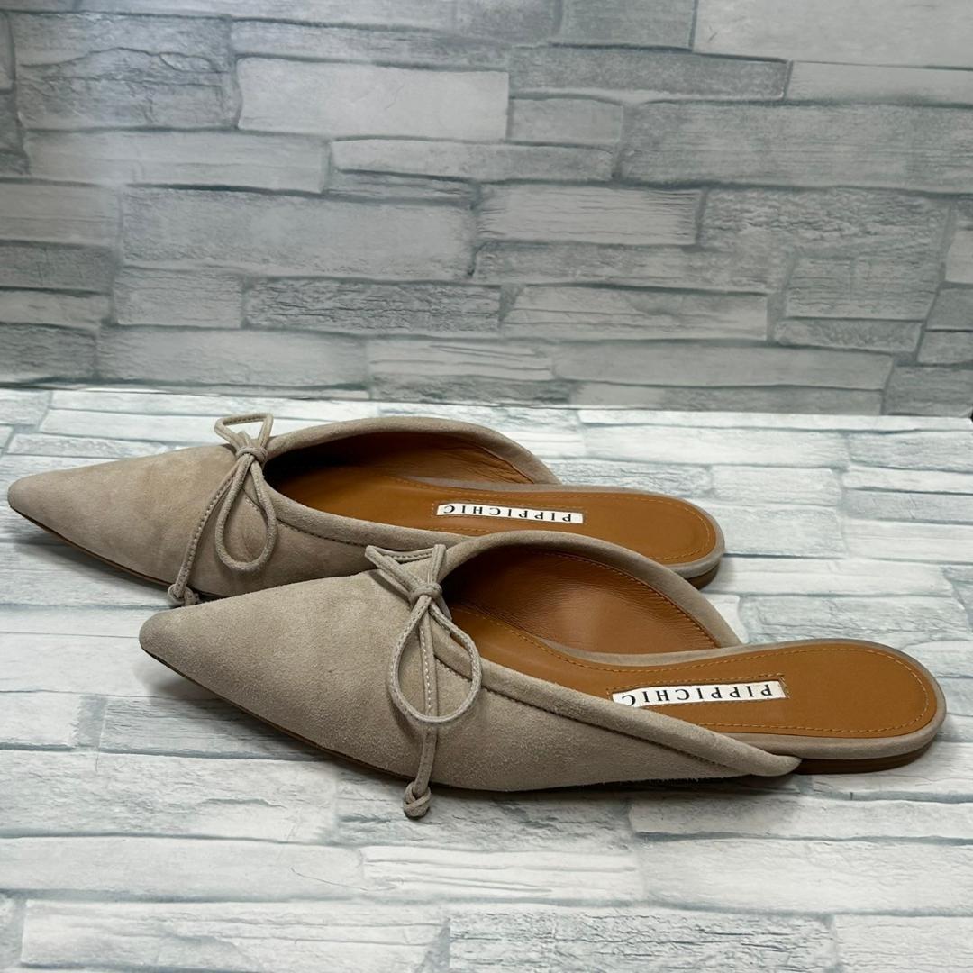 【美品】PIPPICHIC　REMY　ミュール　ベージュ　ポインテッドトゥ